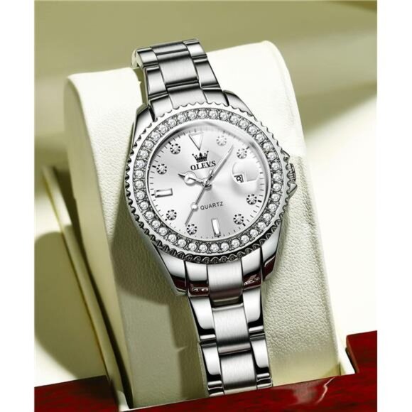 Elegant Women\'s Diamond Analog Quartz Watch - Two-Tone Stainless Steel main image 4